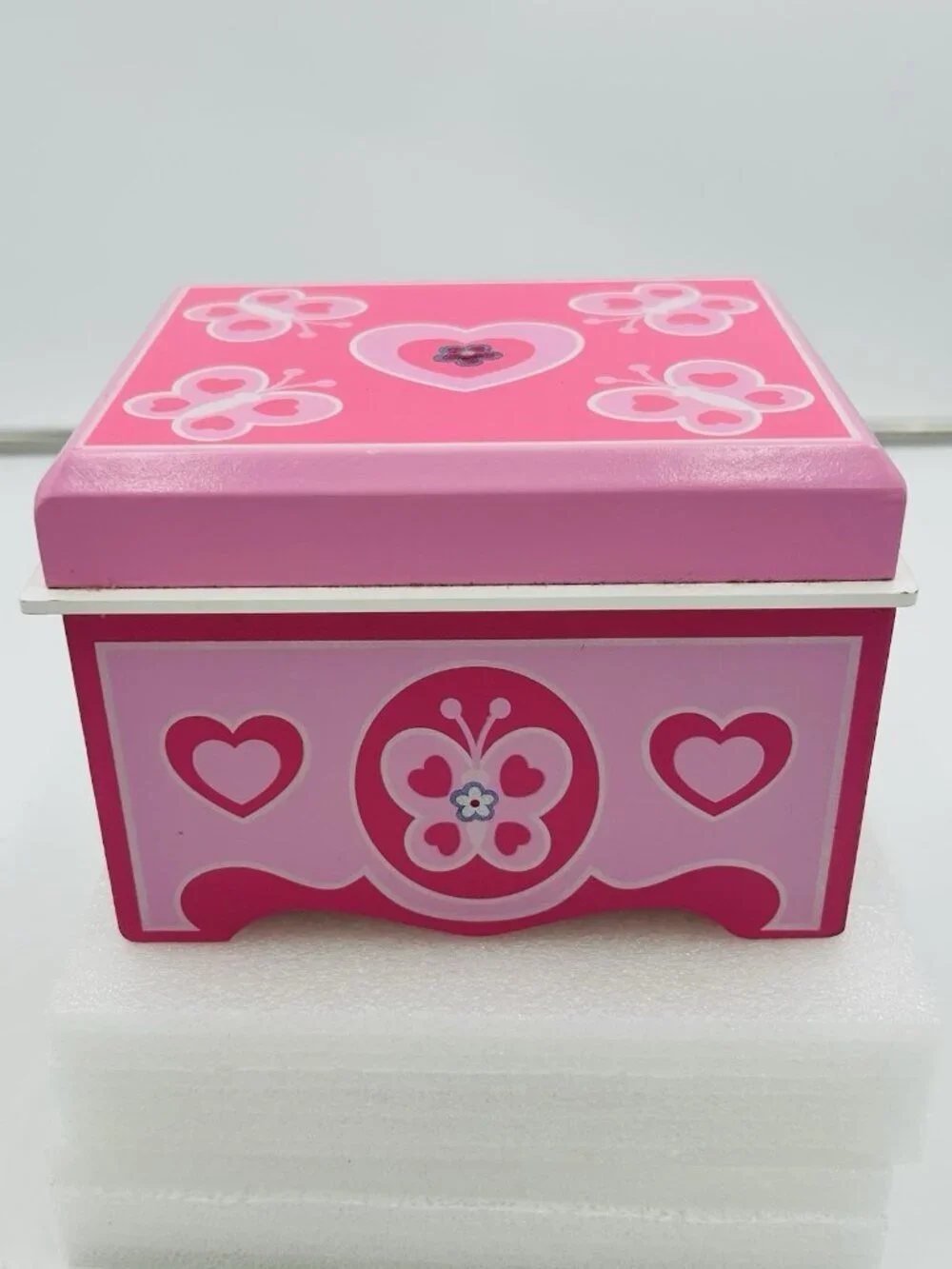 Melissa and Doug Jewelry Box Container Small Pink Felt Lined 6.5 x 5.5 x 4.5
